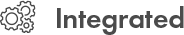Three gears and text that states: Integrated