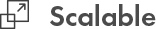 Expanding square with text state states: 'Scalable'
